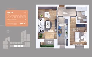 Apartament 2 camere Auchan Titan-Liviu Rebreanu-Sector 3 - Schiță 14