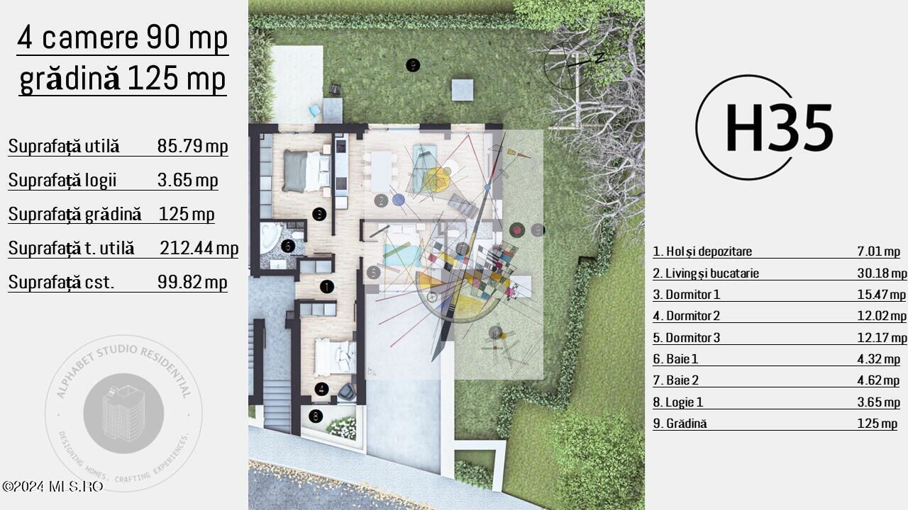 HELIADE INTRE VII - 4 CAMERE 90 MP, TERASA 4 MP, ETAJ P, NZEB! - Poză 6