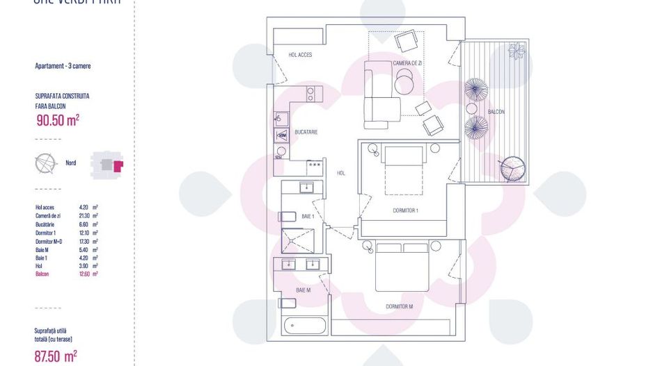 Vanzare 3 camere | One Verdi Park | Lux Urban - Schiță 10