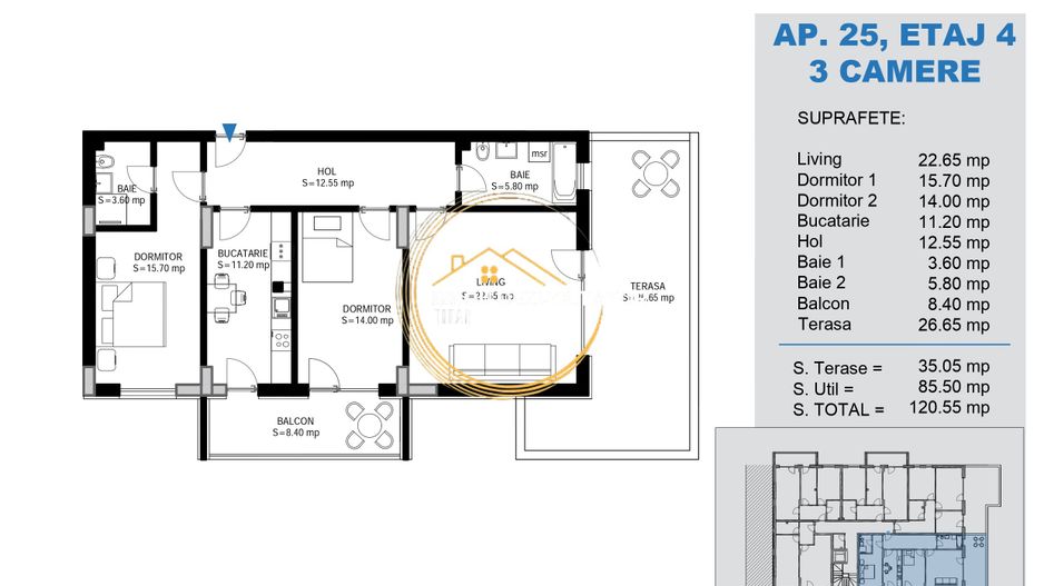 Premium Penthouse vedere libera metrou Teclu Pallady ikea Titan - Poză 8