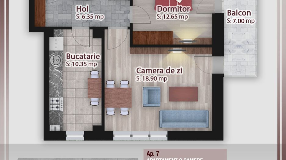 2 camere decomandat parcare bonus  -oferta lansare proiect Pallady - Schiță 1