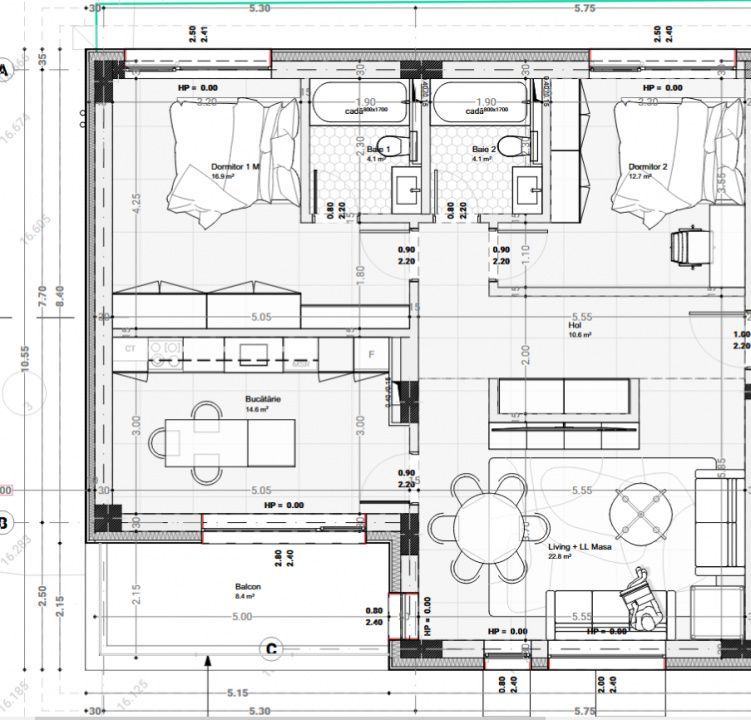 Apartament 3 camere Faleza Nord 94,2 mp | bloc boutique | finalizare martie 2027 - Poză 2