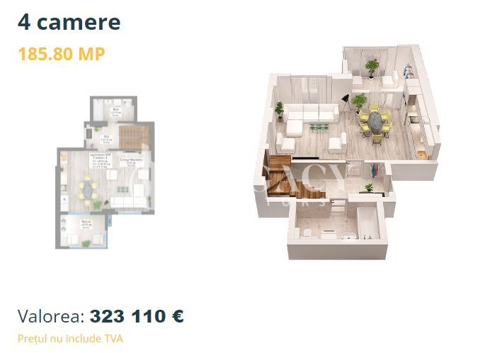Vânzare - Penthouse zona Copou, 148.50 mp utili + 37.30 mp terasă - Poză 1