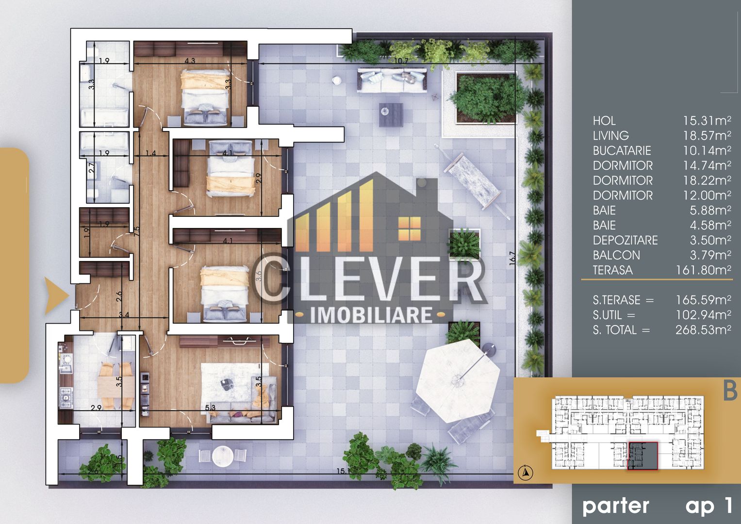 Living + 3 dormitoare + terasă generoasă, Metrou aproape, comision 0% - Poză 1