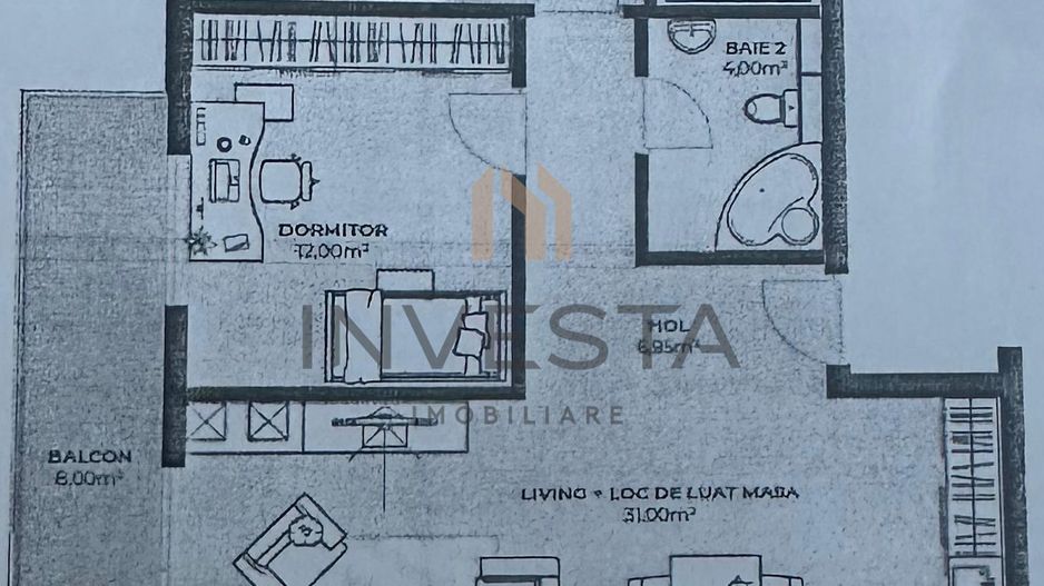 Oportunitate! Apartament 3 camere, 80 mp, etaj 1, bloc nou, Marasti! - Schiță 2