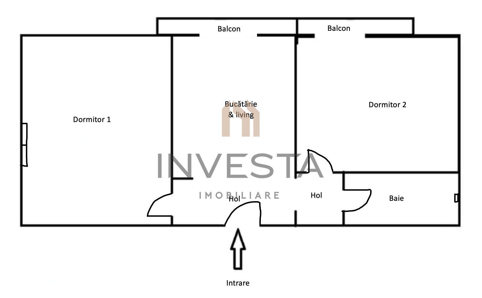 Apartament complet mobilat, 2 camere + 2 balcoane, Zorilor! - Schiță 7