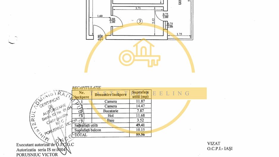 Apartament 2 cam 60MP, et.4 Decomandat Pacurari - Pizza Smile - Poză 7