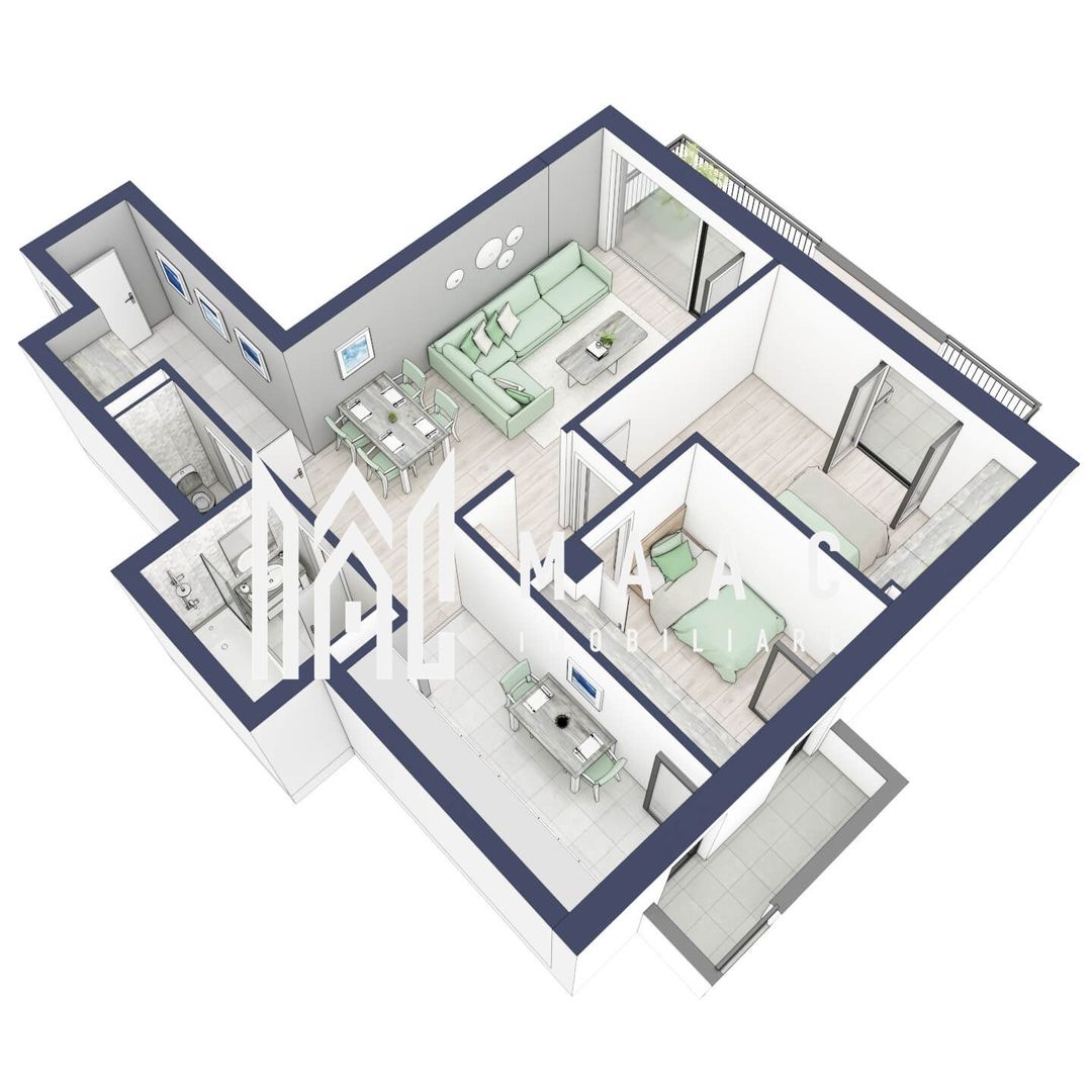 Apartament 3 camere | Balcoane 15.1 mp | Etaj 1 | Turnisor - Poză 2