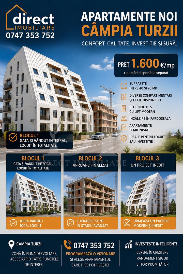 Apartamente diferite suprafețe | Câmpia Turzii - Poză 7