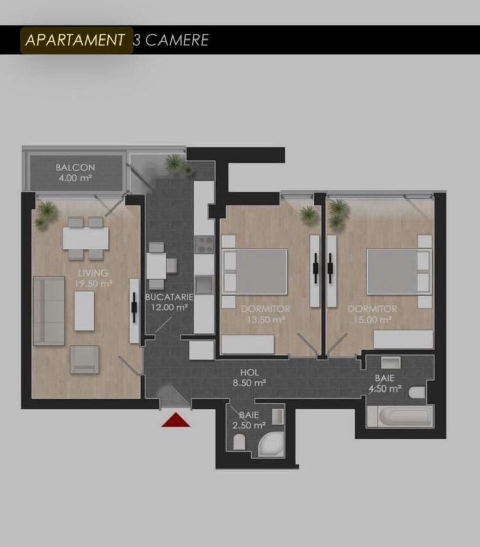 AP. 3 CAMERE ATRIA URBAN RESORT, PARCARE, BLOC NOU, CENTRALA, COMIS 0% - Schiță 17