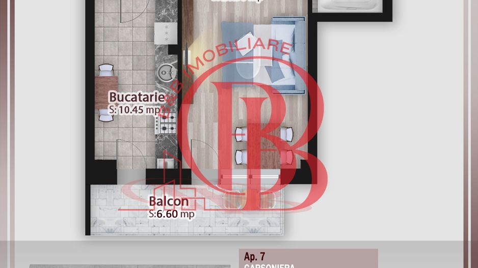 Garsoniera Spatioasa-Compartimentare Ideala-Theodor Pallady - Schiță 1