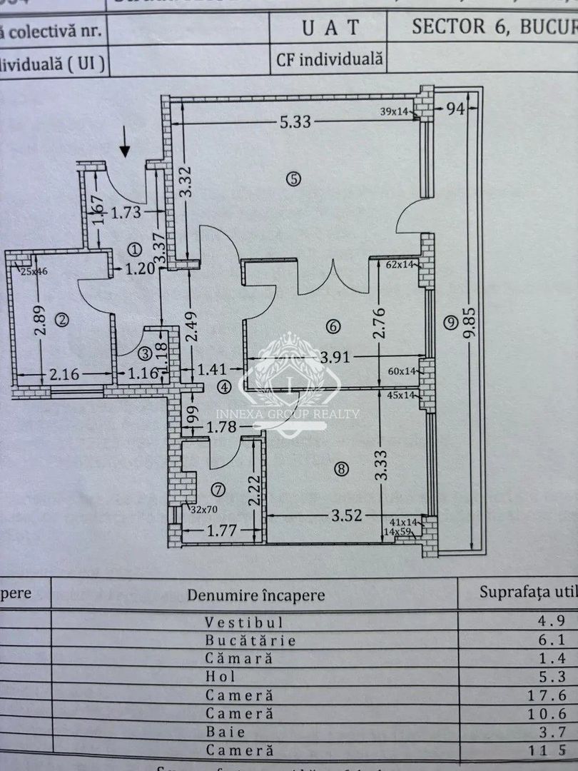 Apartament 3 camere - necesita renovare I Drumul Taberei - Schiță 7