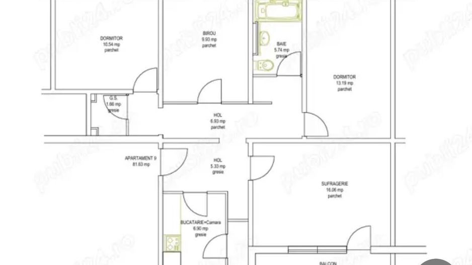 4  camere  decomandat,  et. 2 din 4,Circumvalațiunii-Favorit - Poză 2