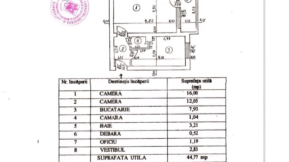 MILITARI LUJERULUI METROU 2 Camere Etaj 2din4 Bloc Reabilitat Termic - Schiță 6