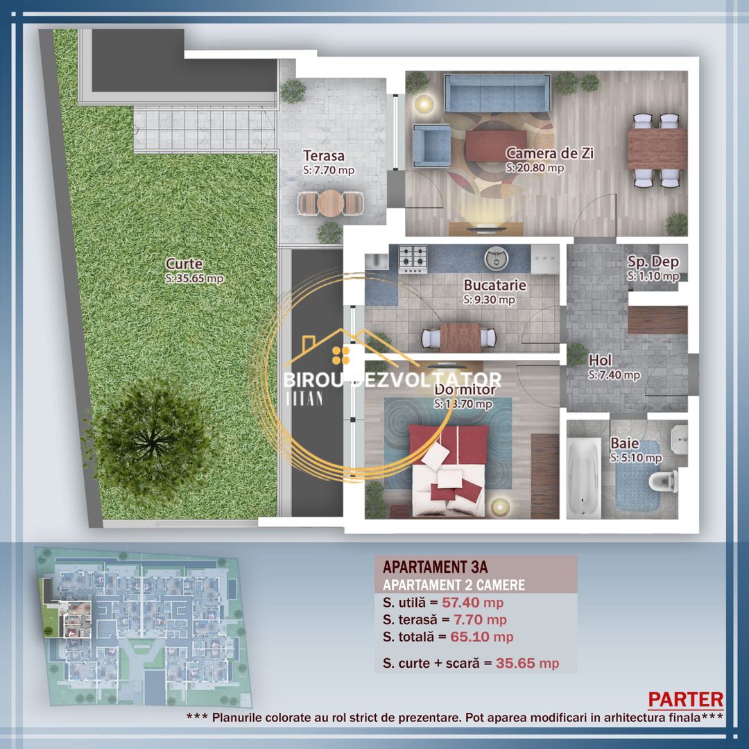 Decomandat Gradina proprie Intimitate Comfort Pallady Titan Metrou STB - Schiță 2