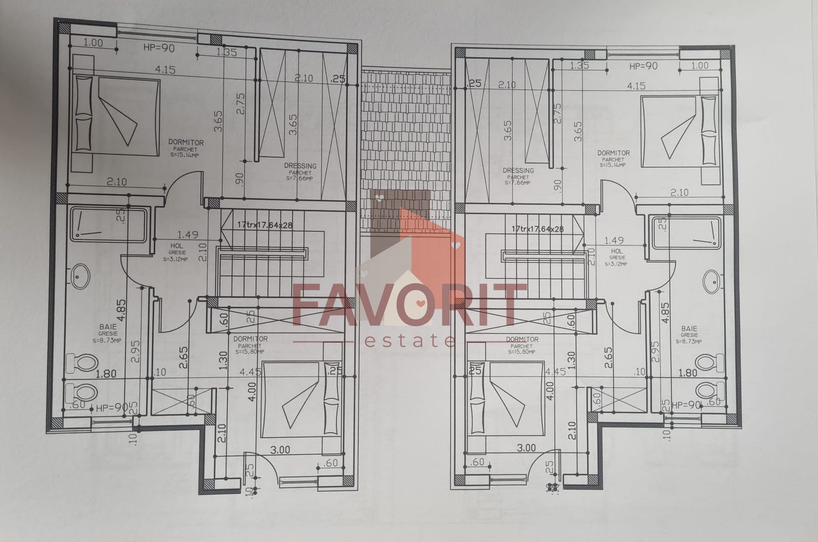 Duplex despartit | 4 camere | Asfalt si toate utilitatile | Zona excelenta - Schiță 12