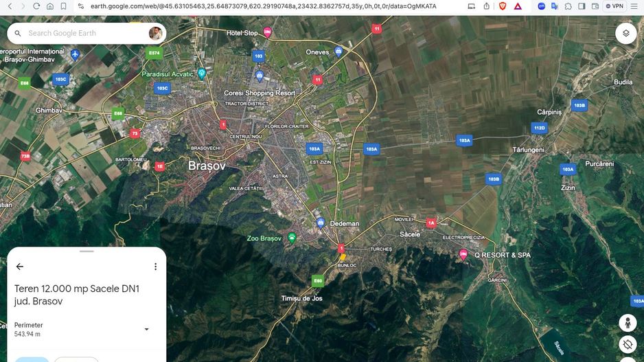 Teren intravilan 12.000 mp Sacele 50 m deschidere la DN1 Hotel Ramada - Poză 5