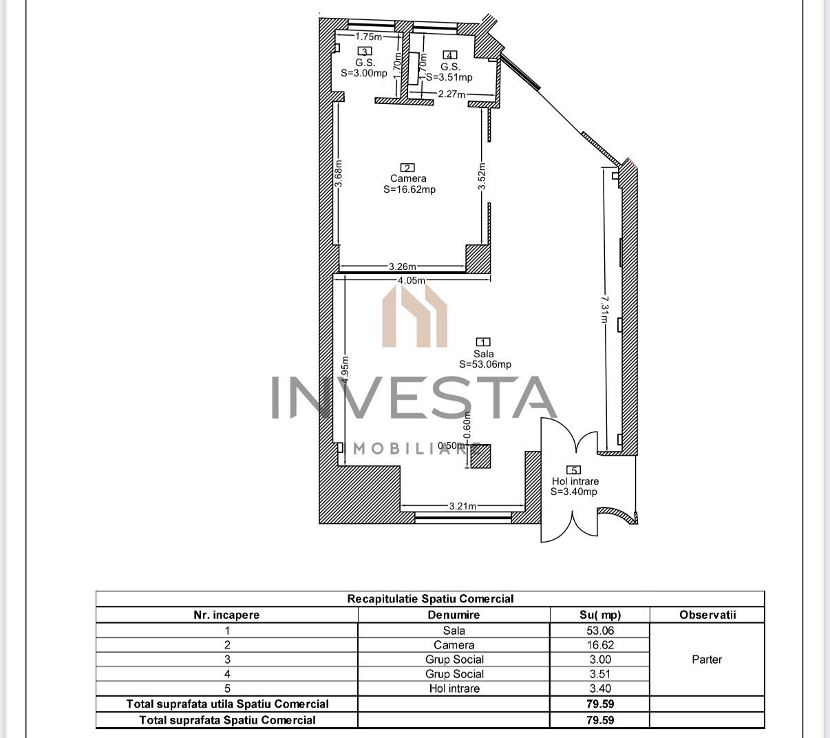 Spatiu comercial cu preluare chirias 1900 euro/ luna! Randament 6! - Schiță 2
