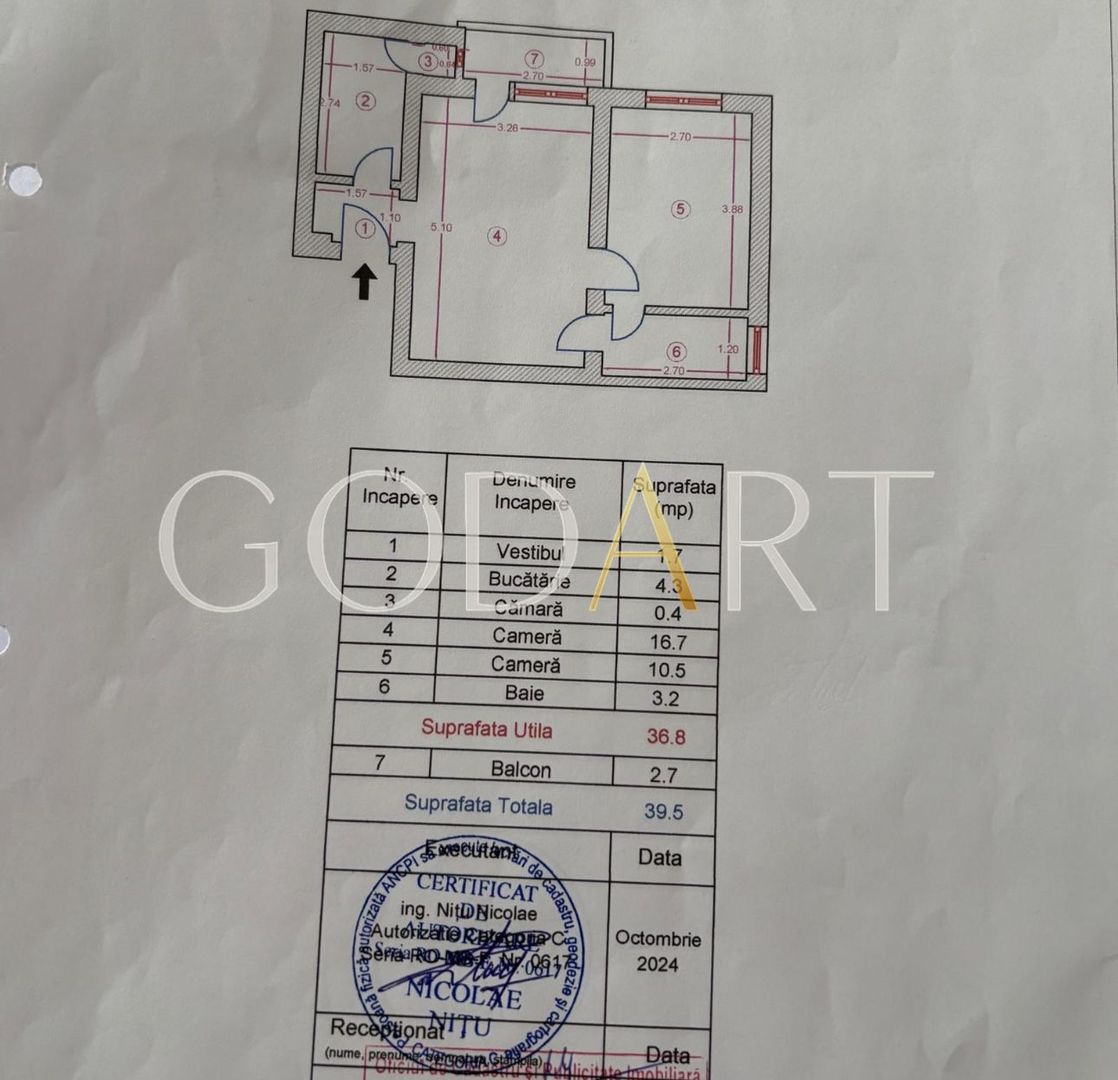 Apartament cu doua camere | Floreasca | Renovat - Schiță 10
