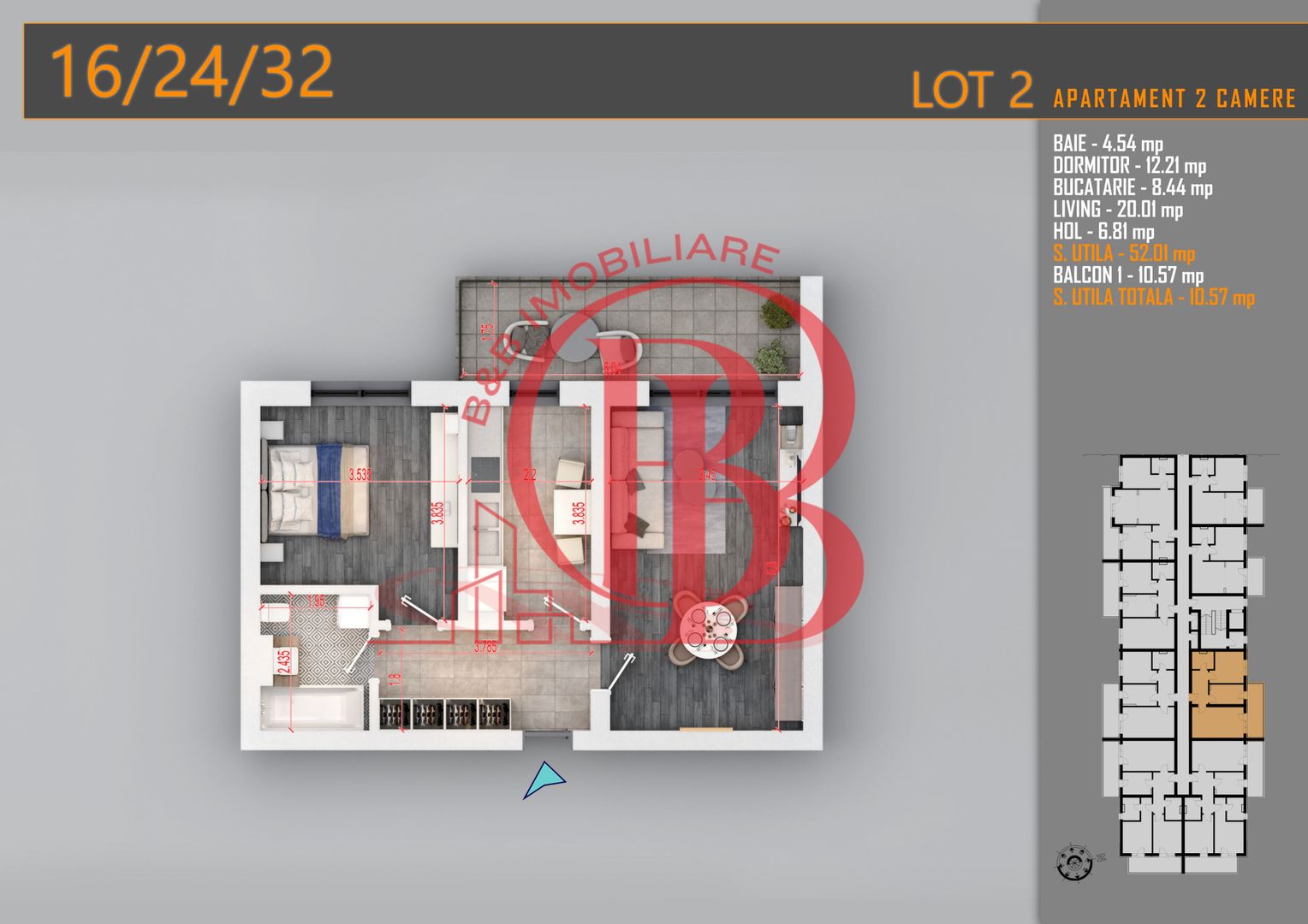 Apartament Decomandat 2 camere - Th. Pallady Metrou N. Teclu - Schiță 7