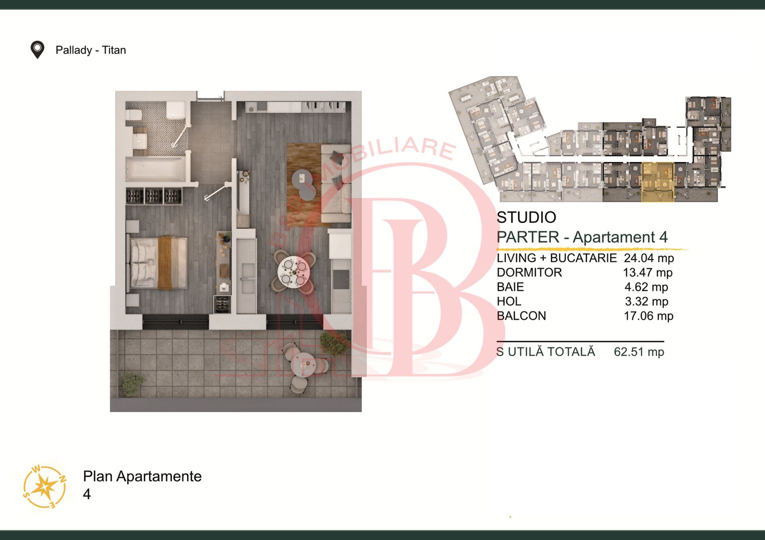 Apartament 2 camere Theodor Pallady Loc de Parcare BONUS - Schiță 2
