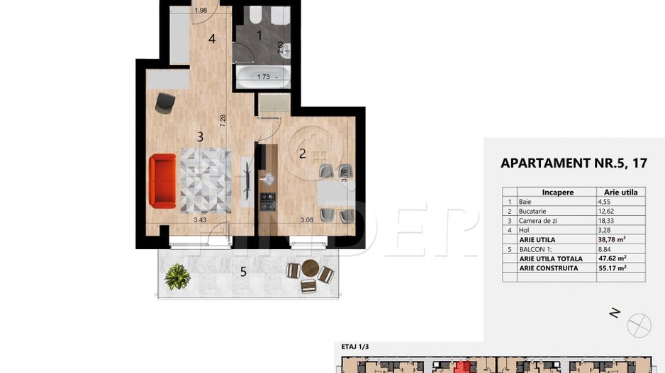 Proiect Nou! Zorilor Apartamente cu 1 Camere si Parcare Subterana - Poză 3