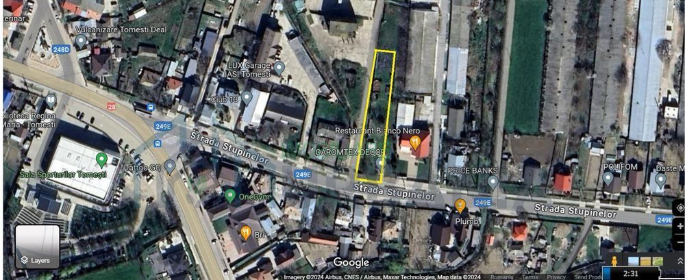 Teren de 1000 mp de închiriat, front stradal 23 ml, DJ 249E, la 50 ml de intersecția DN28 către Tutora, Tomesti - Poză 2