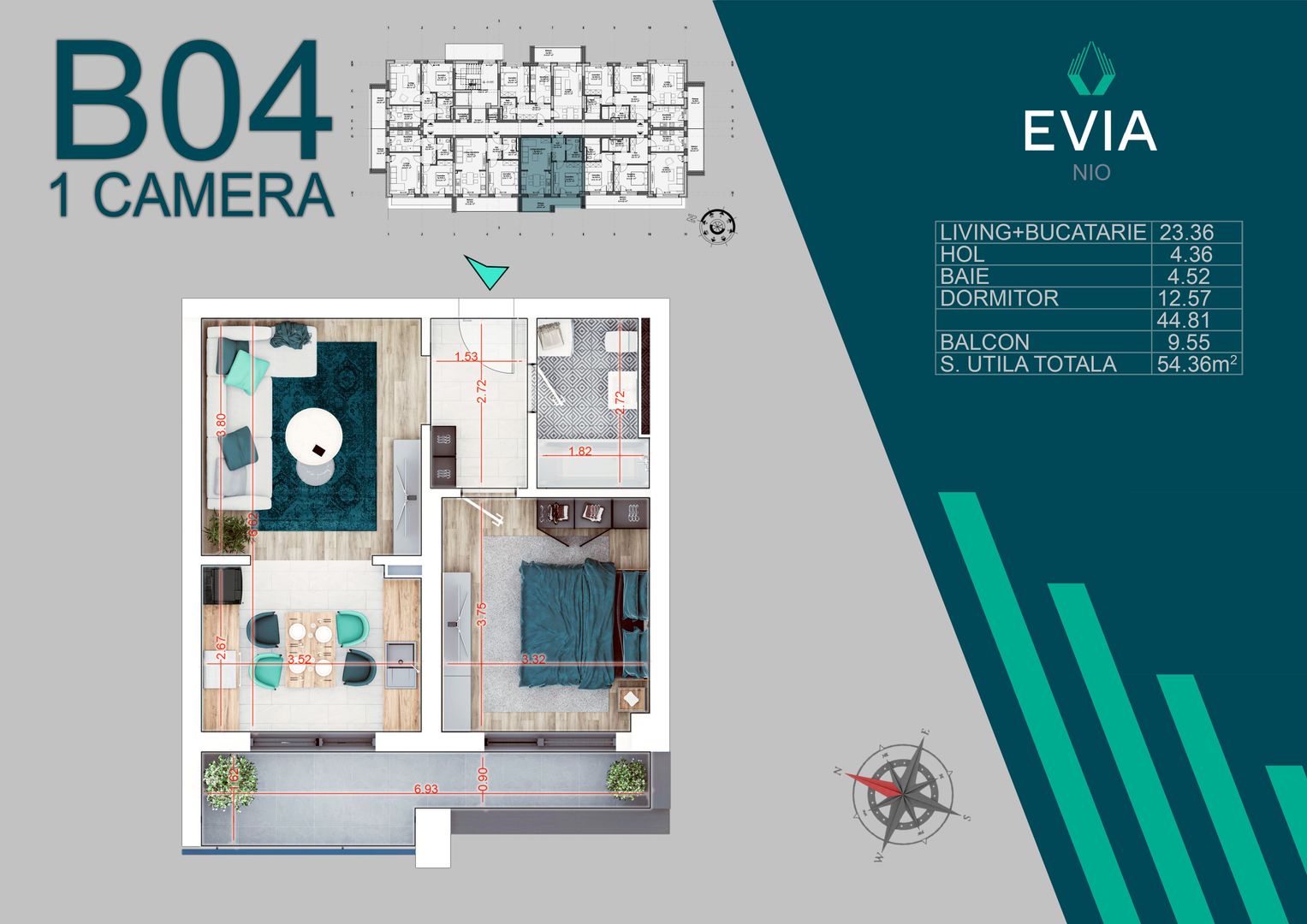 2 camere ideal investitie proiect premium - Schiță 7