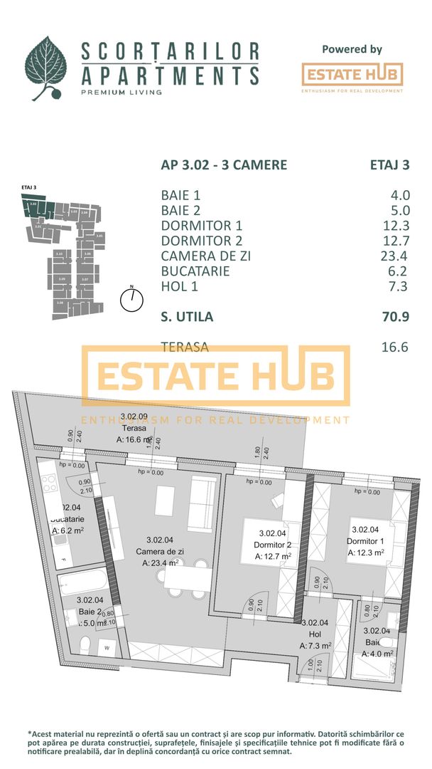 Apartament nou 3 camere Zona Centrala | Comision 0% - Poză 2