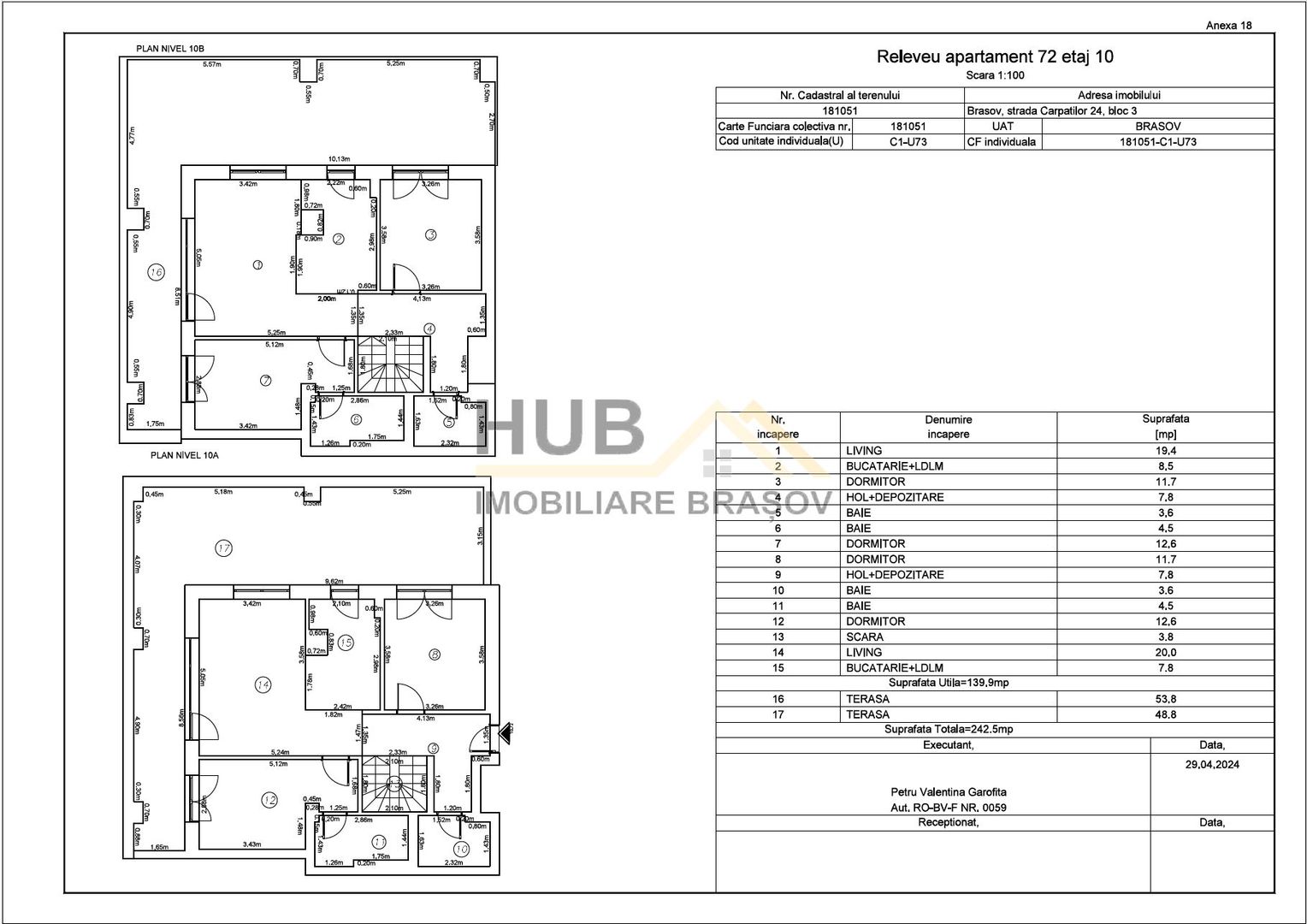 Penthouse pe 2 nivele zona Racadau | 140mp + terasa 103mp - Poză 11