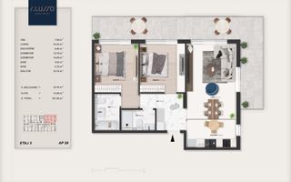 3 Camere | Terasă 34 mp | Living 22 mp | Pallady | Comision 0% - Poză 1