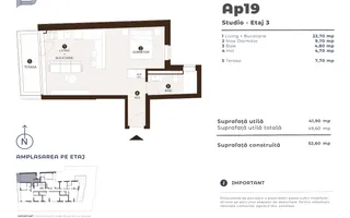 Studio | 41,9 mp utili | terasa de 7,7 mp | imobil nou | Timpuri Noi - Poză 19