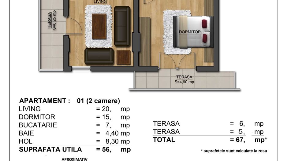 De vanzare apartament 2 camere, strada Safirului Bragadiru - Poză 8