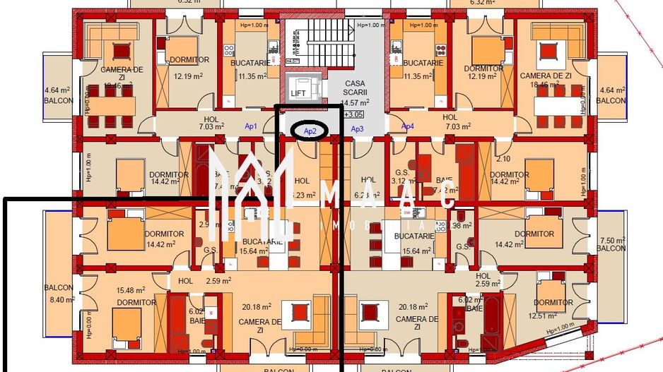 Dezvoltator | Apartament 3 camere | Etaj 1 | Parcare | Brana - Poză 3