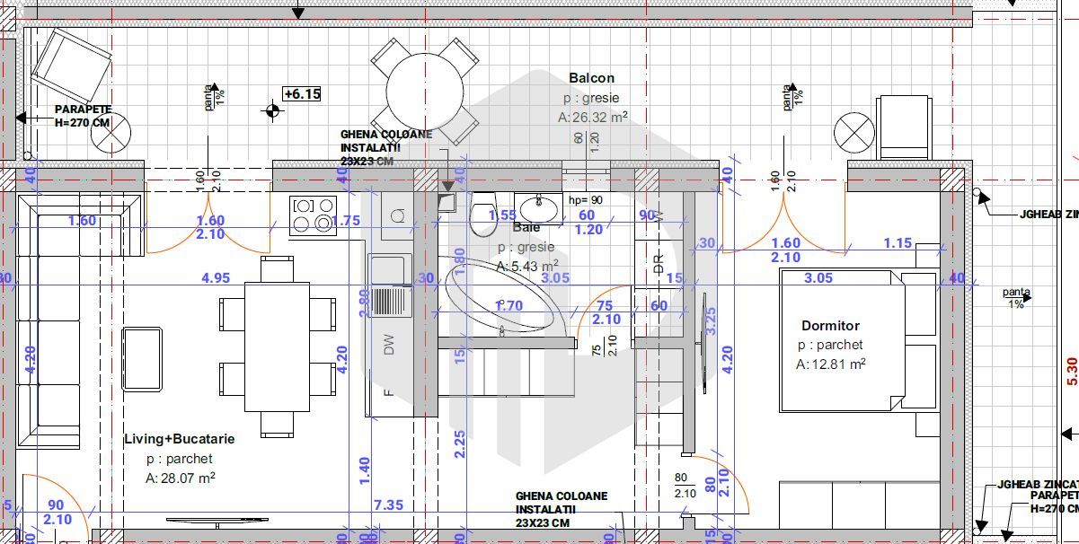 Etaj 2 | Apartament 2 camere cu Terasa | Zona Brana-Selimbar - Schiță 2