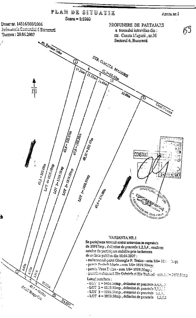 GIULESTI | Teren intravilan PUZ V3a2 9000mp ideal terenuri de sport - Schiță 2