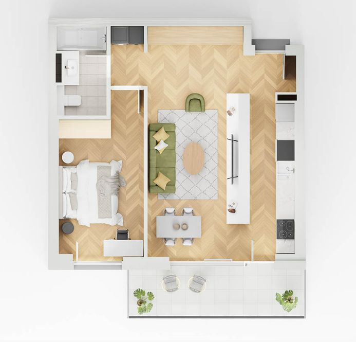 apartament 2 camera lakefield B6.1 - Schiță 1