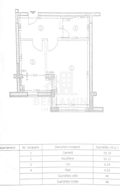 Garsoniera Decomandata-40mp-Centrala-Avantgarden-Disponibila Imediat - Schiță 5
