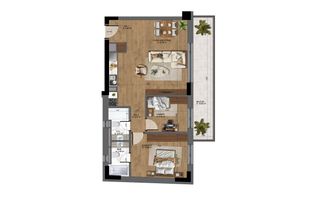 Apartament 3 camere nou -Pta-Unirii AP14B - Schiță 5