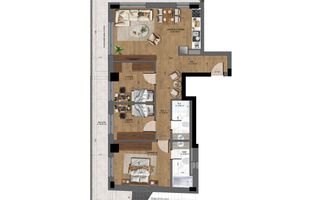 Apartament 4 camere nou, cu terasa  Pta-Unirii AP16B - Schiță 23