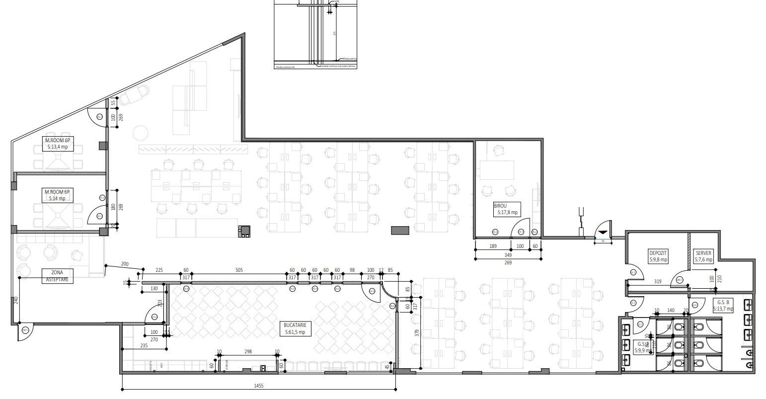 Spatiu birouri  1320 m2 finisat Europa - Poză 23