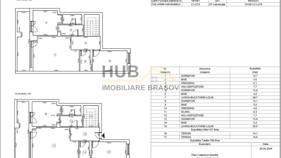 Penthouse pe 2 nivele zona Racadau | 158mp + terasa 30mp - Poză 11