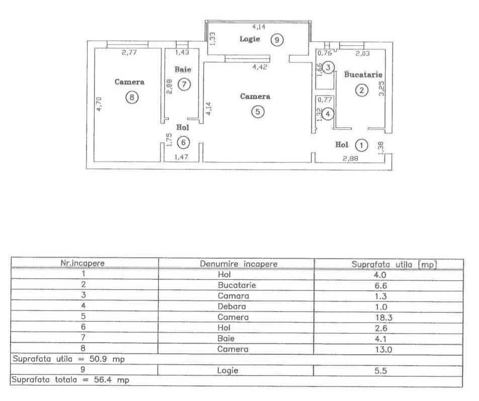 Torontalului-Iulius Town | 2 camere | 56 mp | | Centrală proprie - Poză 10