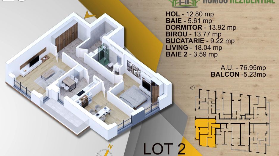 Apartament 3 camere,Panouri Fotovoltaice,Costuri minime,Pallady/Titan - Poză 10