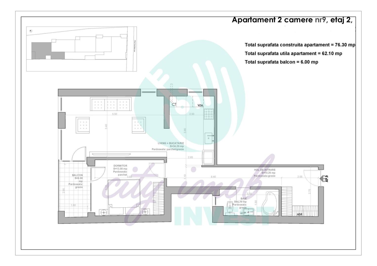 2 camere SPATIOASE bloc BOUTIQUE - Poză 6