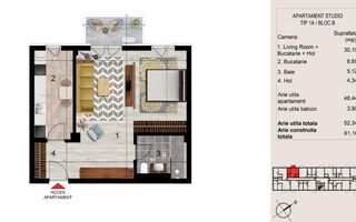 Apartament studio 2/ 3/ 4 camere cu parcare zona Baneasa - Poză 2