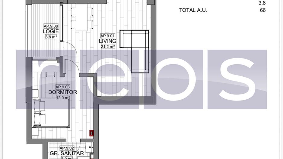 VANZARE APARTAMENT 3 CAMERE | LIZEANU | BLOC NOU | PARCARE | TERASA - Schiță 24