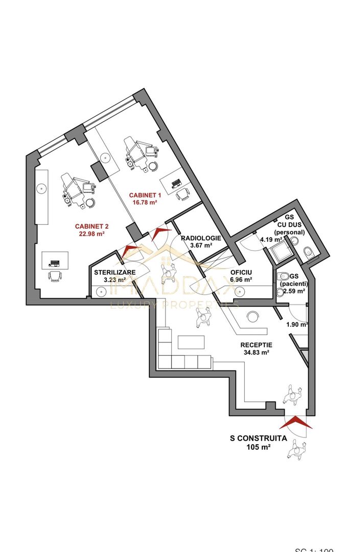 Spatiu comercial *105mp* / cabinet stomatologic / Sos. Nordului Herastrau - Schiță 46