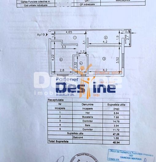 Apartament 2 camere decomandat 49 mp + balcon - Poză 11