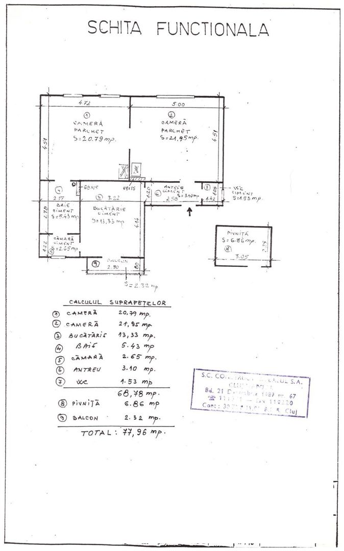 De Vanzare Apartament in Gheorgheni, Cluj-Napoca - Ideal pentru Locuit! - Schiță 33